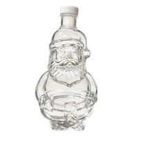 Glass Ornament for Spirits Santa Claus Whiskey Decanter Liquor Storage, 320ml Christmas Wine Decorative Bottle Bottle, Holiday Container Home Bar And white