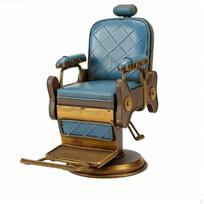 Barber Chair Model VintageStyle Miniature Retro for Barbers, Collectors, Bookshelf, gray