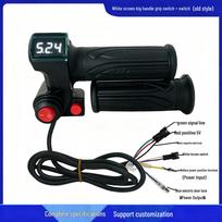 White Screen Electric Scooter Throttle with Grips & Voltage Display 14.5*6*9 cm black