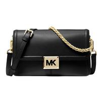 Michael Kors MK Sonia Chain Solid Color Large Logo Flap Leather Shoulder Crossbody Bag Medium Women bags Black 35F1G6SL3L-001 Basic Set (Bag+Dust Bag) gray
