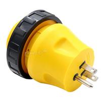 Kemperio elektrinis užrakinimo adapteris 15A vyriškas į 30A moterišką užrakinamą kištukinį jungiklį Generatoriaus maitinimo adapterio kištukas Atsparus korozijai geltona