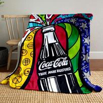 Coca Cola Butelio Pop Art Pledas Miegamojo Pledas Svetainės Sofai Pietų Pertraukai Minkštas Jaukus Užtiesalas Draugo Festivaliui Dovana 80cm x 120cm red