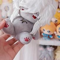 Black Lily Cookie 20CM Cookie Run Kingdom Plush Doll Body Dress Up Stuffed Toys Dolls Figures Gift for Adults no Skeleton gray