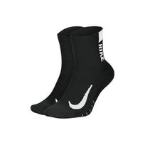 Nike Running Ankle Socks 2 Pair Crew Socks Unisex 2 Pack SX7556-010 M black