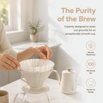 Extra Large Size Basket Coffee Filters 9.65 x 4.33 Inch Commercial Coffee Filters  Commercial Use beige