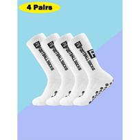 Athletic Grip Socks 4 Pairs High-Elastic Sports Grip Socks for Men Women Soccer Training Games Essential Gear 2026 balta