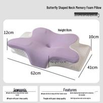 Ergonomic Butterfly Memory Foam Cervical Pillow gray