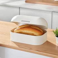 Duonos dėžutė su dangčiu, didelės talpos stalviršio indas namų savininkams, kulinarams, Large with Logo white