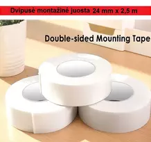 Dvipusė lipni montažinė juosta 24 mm x 2,5 m
