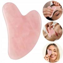 Rožinio kvarco veido masažuoklis Gua Sha