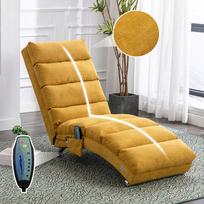 Atlošiama kėdė su masažuojančiomis vibracijomis, mango spalvos linas