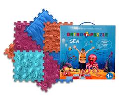 Ortopedinis masažo kilimėlis Ortho Puzzle „Sea“, 8 dalys, nuo 12 mėn.