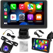 Automobilio monitorius su CarPlay, Android Auto ir galinio vaizdo kamera