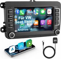 Automobilinė multimedija Android 13, 2DIN, tinka VW Golf 5/6, Polo, T5, Passat, Touran, su CarPlay