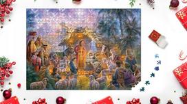 Advento kalendorius „Bethlehem“ su prakartėle, 24 dalių dėlionė, 1008 detalių, SS1