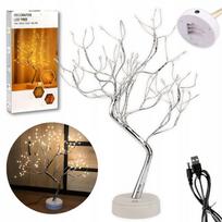 LED lemputė bonsai stiliaus sidabrinė eglutė, 50 cm, USB