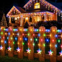 RGB LED šviesų tinklas 4x0,6 m, 196 LED, lauko, IP44, su nuotoliniu valdymu, laikmačiu, 8 režimai
