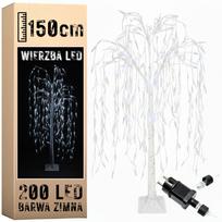 Dekoratyvinis šviečiantis gluosnis, 150 cm, 200 LED, šaltos spalvos