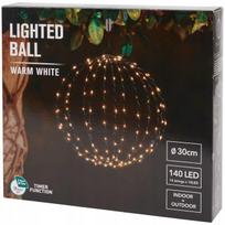 Šviečiantis rutulys Sonem, 140 LED, 30 cm, šilta balta