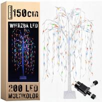Dirbtinė glostomoji gluosnio forma, 150 cm, 200 spalvotų LED, Kalėdoms