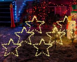LED Kalėdinės žvaigždės, 45 cm, IP44, lauko, 8 režimai, 6 vnt.