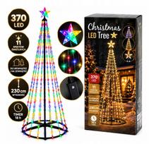 Dirbtinė kalėdinė eglutė su spalvotomis LED lemputėmis, 230 cm, karkasinė, XXL
