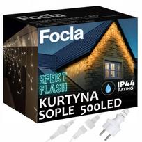 Lauko lempučių girlianda, 500 LED, šiltai balta, 19,5 m, pastovus ir mirksintis apšvietimas