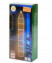 Kalėdinė dekoracija – kopėčios su Kalėdų Seneliu, 124 LED, 200 cm, šilta balta, vidaus ir lauko naudojimui