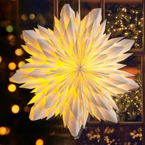 Kalėdinė šviečianti LED 3D Betliejaus žvaigždė, balta, 60 cm