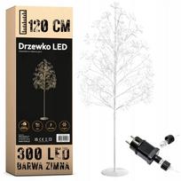 Dirbtinė eglutė 120 cm su 300 LED lempučių, šalta balta, IP44, ekologiška kalėdinė dekoracija