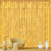 LED girlianda užuolaida 3 x 3 m, 300 šiltai baltų LED, OLLNY