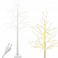 Kalėdinė LED beržo dekoracija, 60 cm, balta, tinklo prijungimas