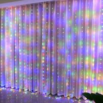 LED šviesos užuolaida 3x3 m, 300 LED, USB, su pulteliu