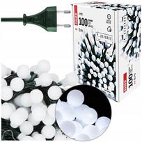 Kalėdinė LED girlianda MILK BALLS, 100 lempučių, 5 m, šaltai balta