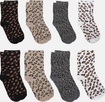 Moteriškos medvilninės kojinės, 8 poros, 35-40 dydis, leopardinio rašto, kvėpuojančios