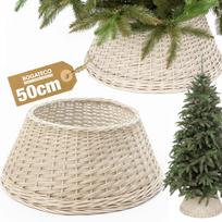 Kalėdų eglutės stovo pintas gaubtas, 50 cm, baltas
