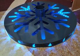Metalinė kalėdinės eglutės stovykla METAL LOFT SNOWFLAKE LUX PREMIUM XXL, 80 cm, su LED RGB apšvietimu