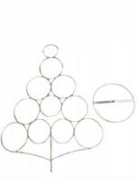 Dirbtinė Kalėdų eglutė su žiedu, metalinis stovas, auksinė, 60 cm