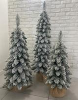 Dirbtinė Kalėdų eglutė vazonėlyje, 150 cm, siaura, padengta sniegu, Spruce Zakopane