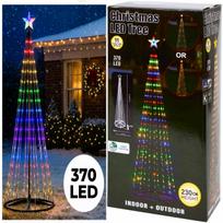 Dirbtinė kalėdinė eglutė KEMA, 230 cm, lauko, 370 LED, multispalvė, su laikmačiu