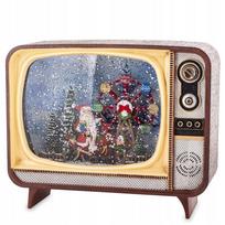 Kalėdinė muzikinė dėžutė „Retro TV“ su LED ir Kalėdų Seneliu