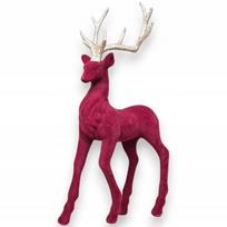 Kalėdinė aksominė elnio figūrėlė, bordo, 32 cm