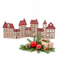 Medinė kalėdinė dekoracija Altom Design nameliai, 44 cm