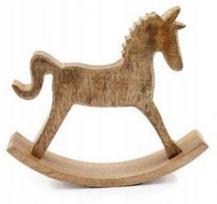 Kalėdinė medinė supama arkliuko figūrėlė, 21 cm