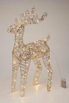 Kalėdinė elnio figūrėlė su LED apšvietimu, auksinė, 60 cm