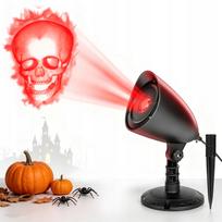 LED projektorius Helovinui su 3D kaukolių raštu, lauko naudojimui, su laikmačiu
