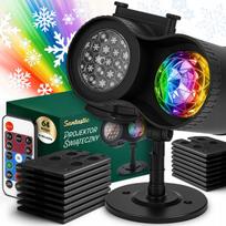 Lauko Kalėdinis lazerinis projektorius CHRISTMAS PROJECTOR, 64 raštai, su nuotolinio valdymo pultu