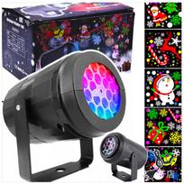 LED lazerinis Kalėdų projektorius namams, snaigių ir RGB raštų