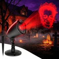Lauko LED projektorius su dinamišku 3D kaukolės raštu ir laikmačiu