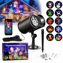 LED lazerinis kalėdinis projektorius, 24 motyvai, 6W, atsparus vandeniui, namams